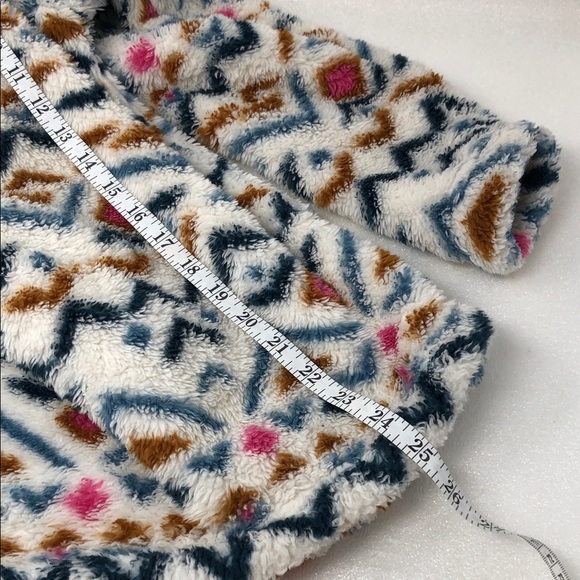 Eddie Bauer Pullover Tribal Aztec Boho Plush Teddy Fleece Size Large - Picture 8 of 10